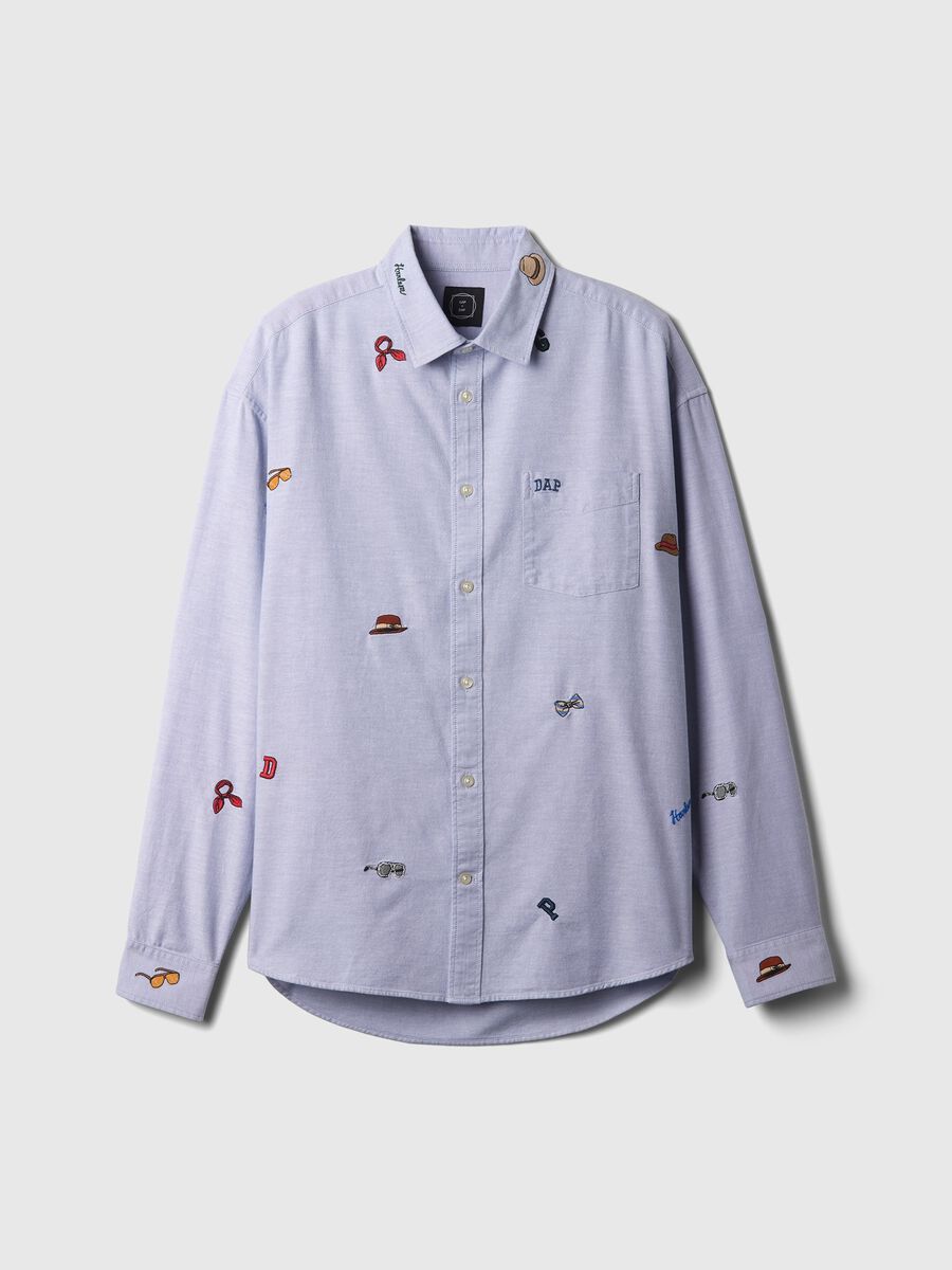 DAP x GAP Camicia ricamata in cotone oxford Unisex_4