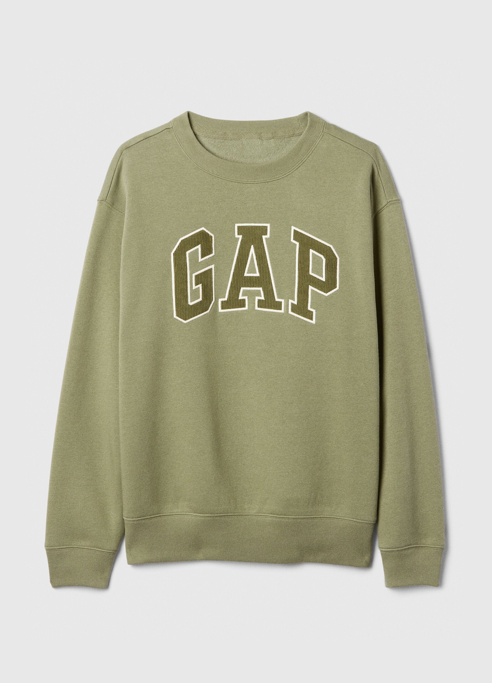 Felpa con scollo rotondo e logo