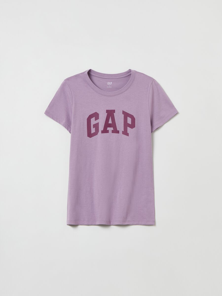 Cotton T-shirt with logo print Woman_0