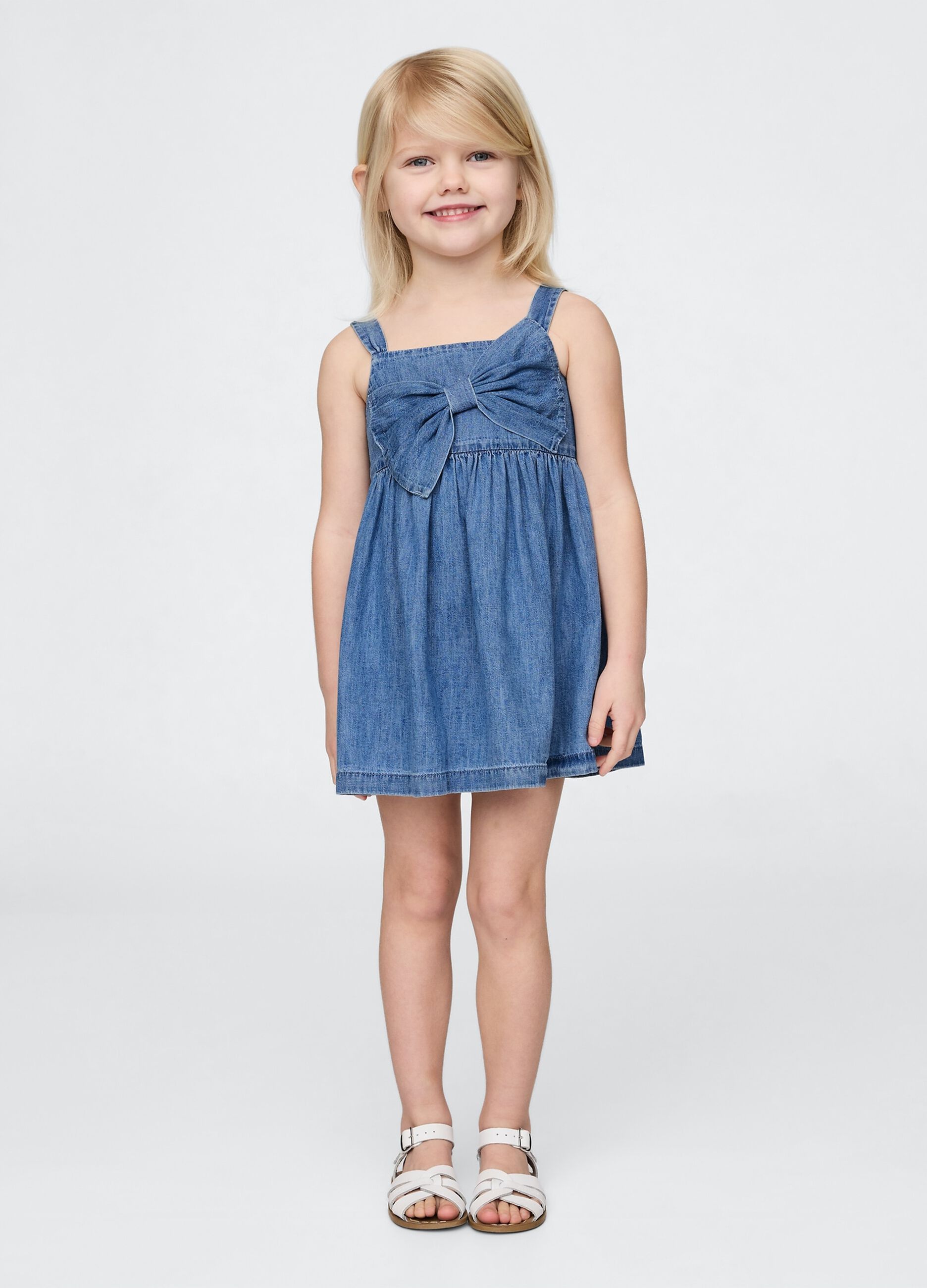 Vestito in denim con dettaglio fiocco