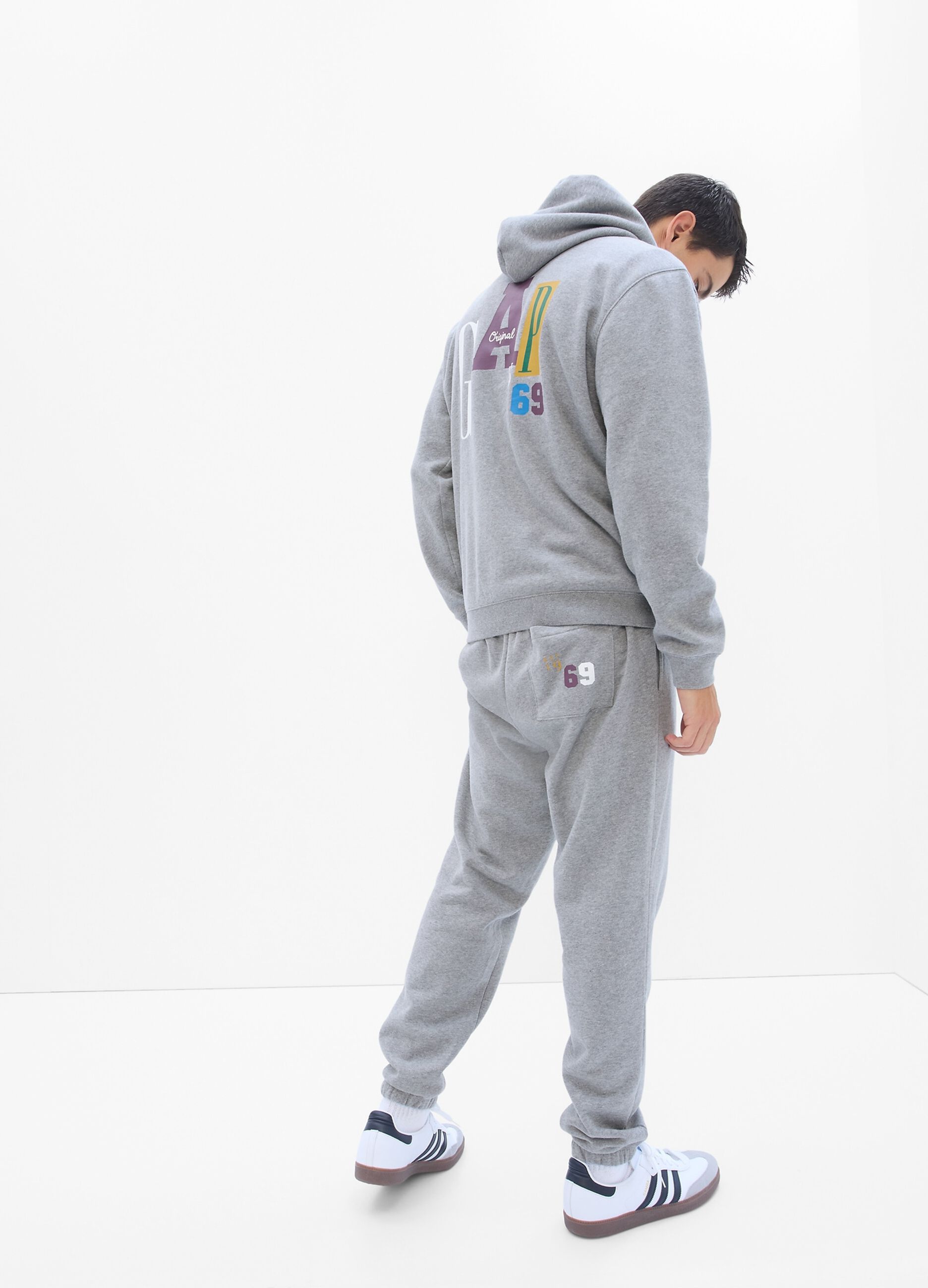 Joggers in felpa con stampa logo multicolor_1
