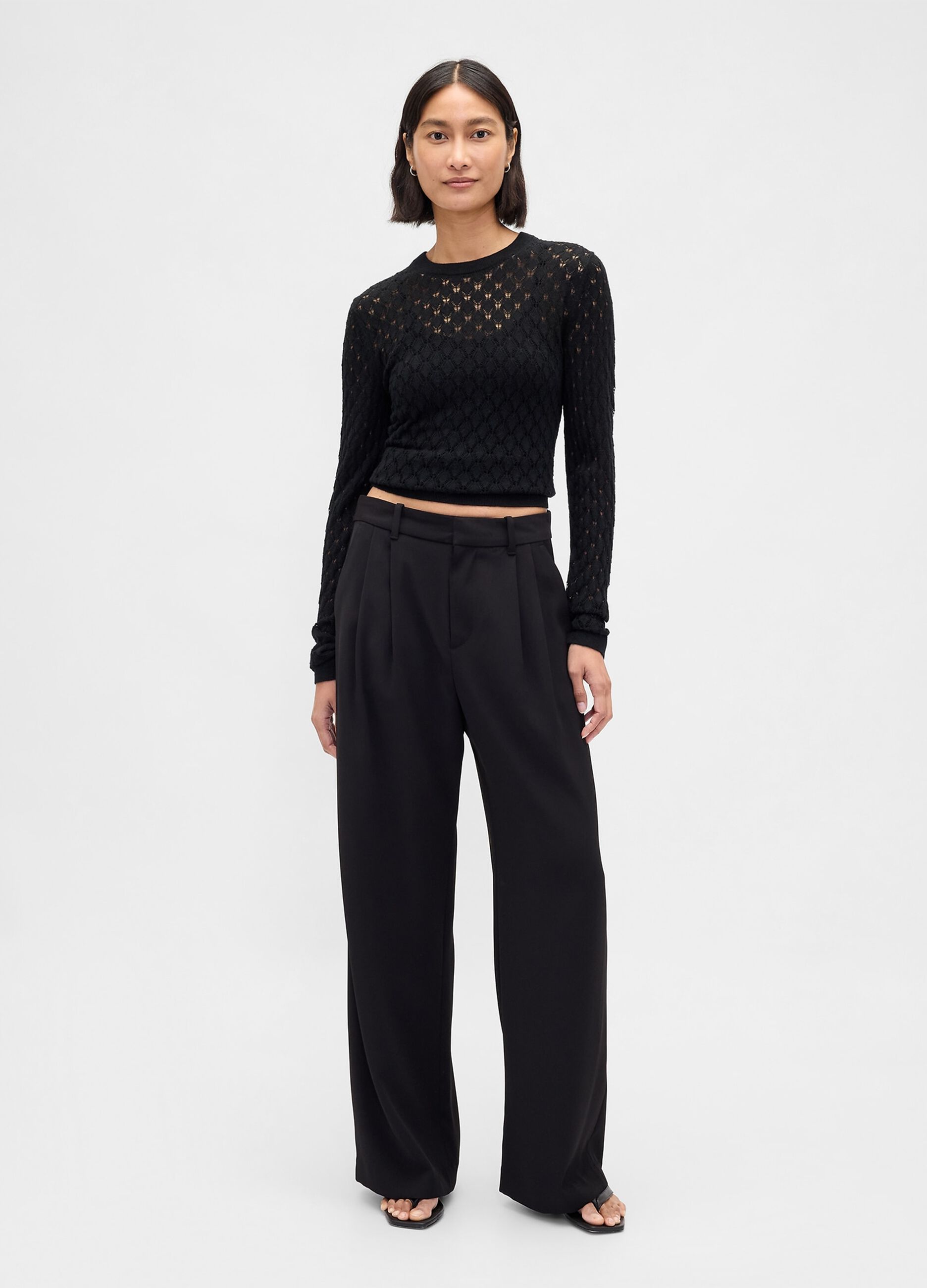 Black perforated sweater