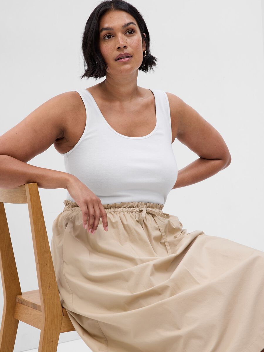 Stretch modal and cotton tank top Woman_3