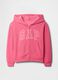 Girls' Regular Fit Pink Cotton Blend Hoodie with Zip_4
