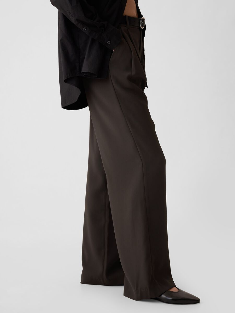 Pantalone a gamba larga con pinces Donna_7