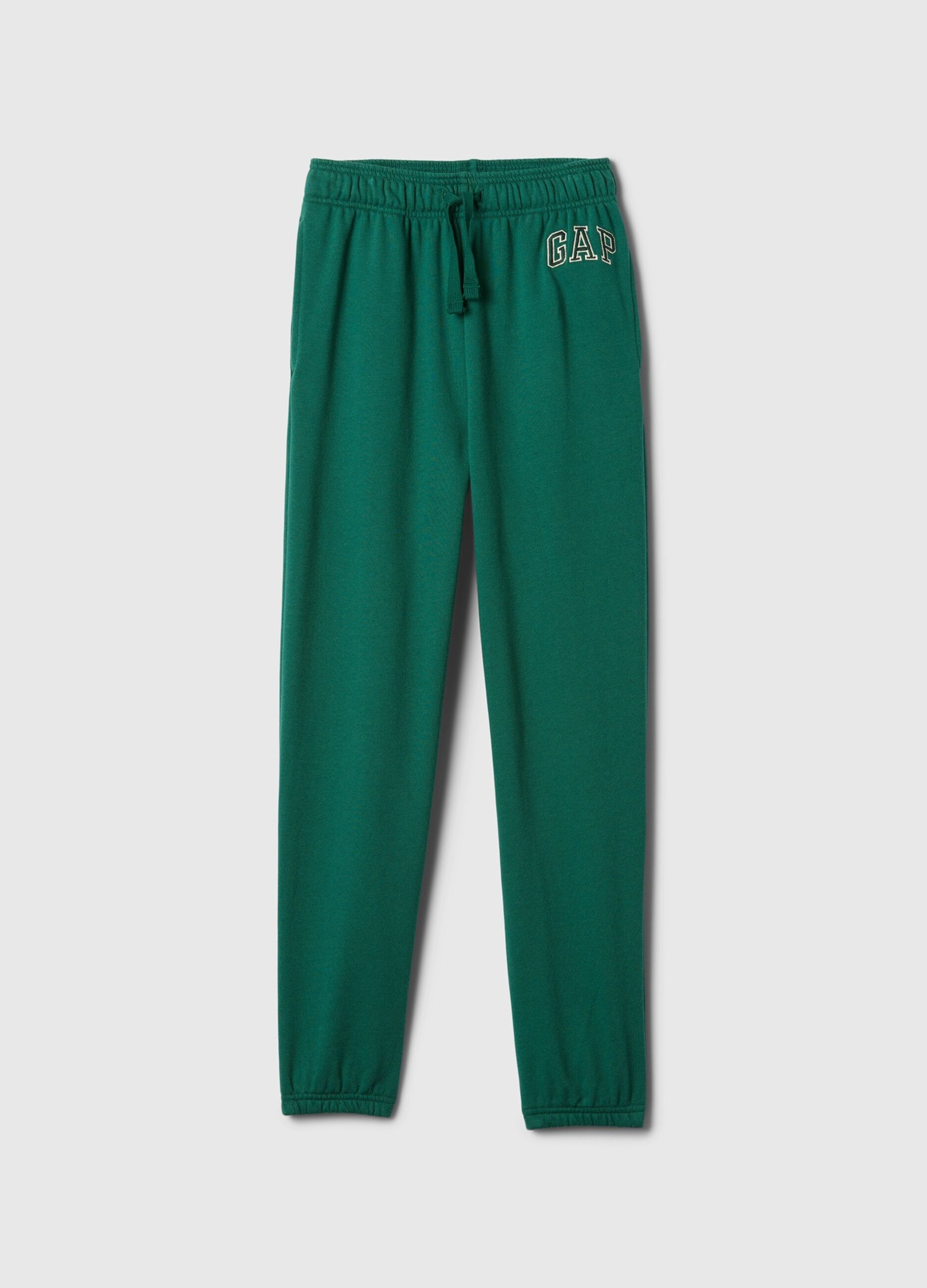 Jogger slim fit con coulisse e ricamo logo_4