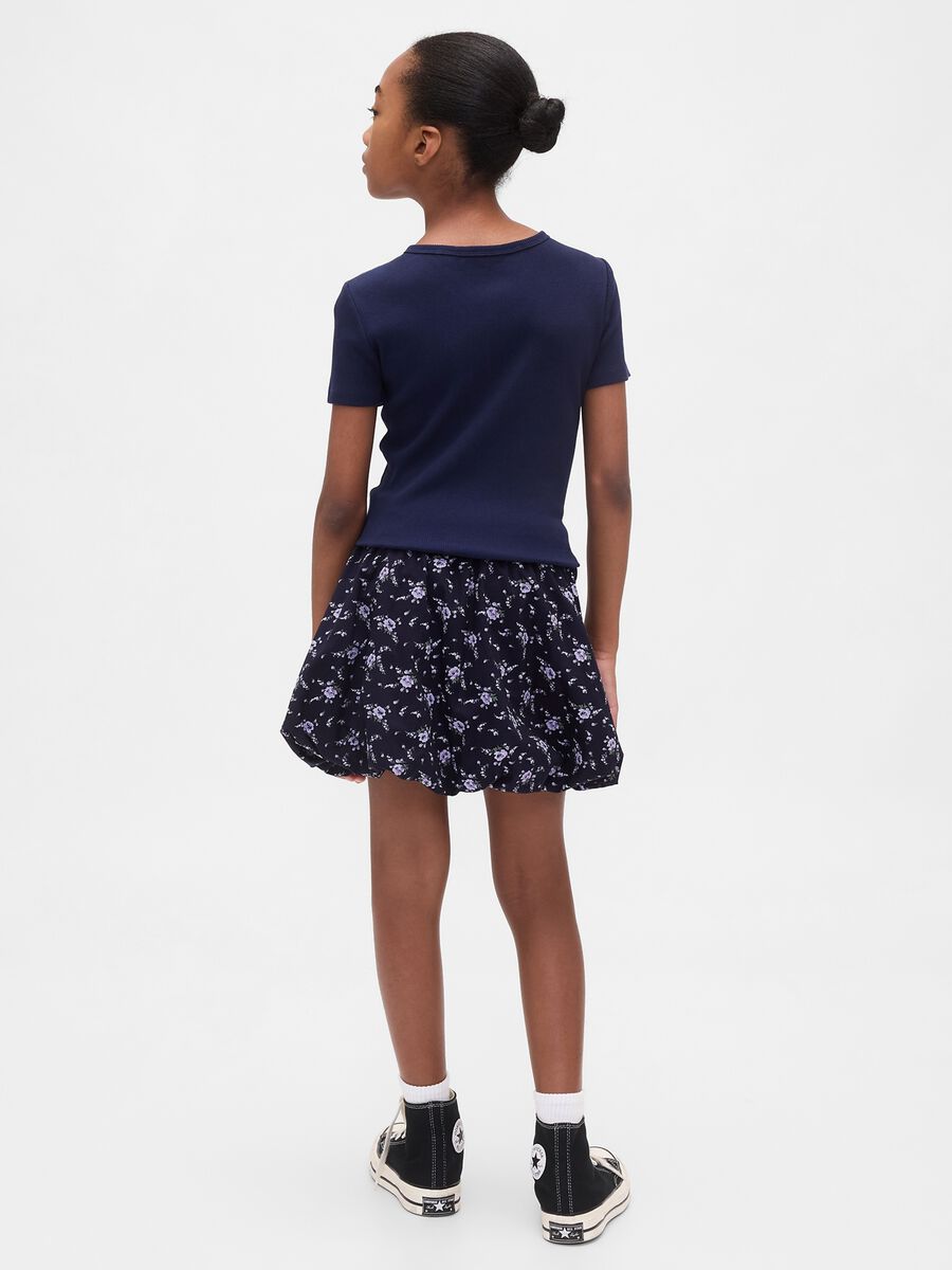 Gonna blu in cotone con fiori Girl_1