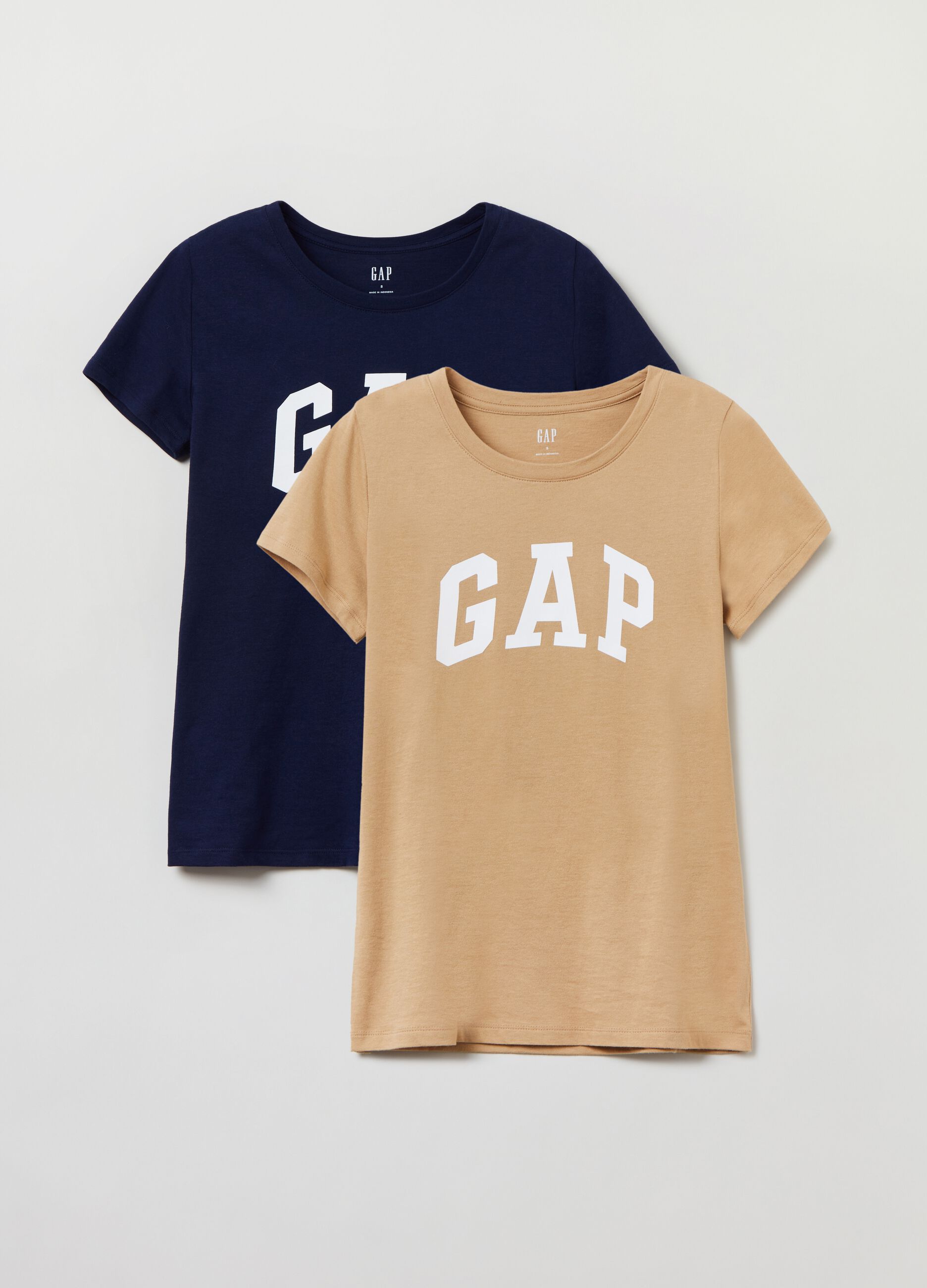 Two-pack T-shirts in cotton with logo print