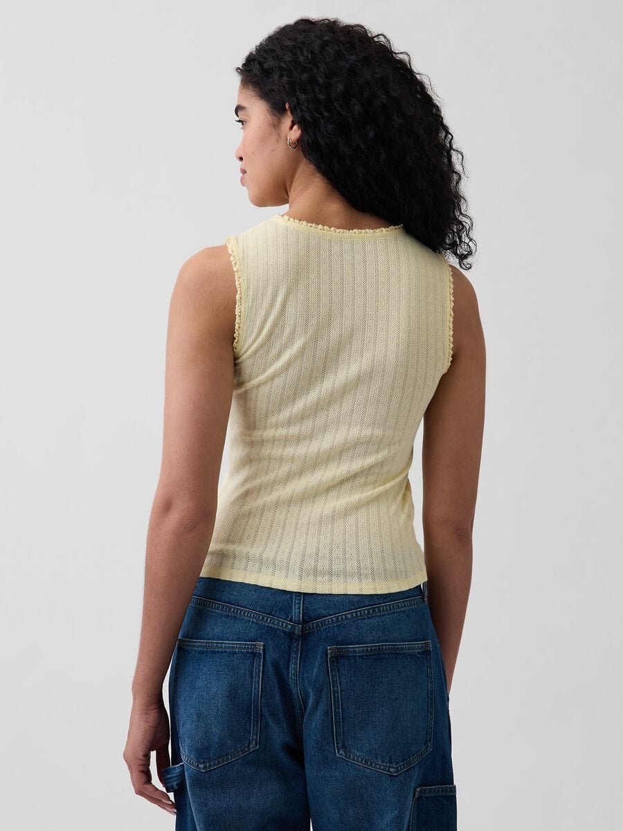 Tank top in misto cotone a costine Donna_1