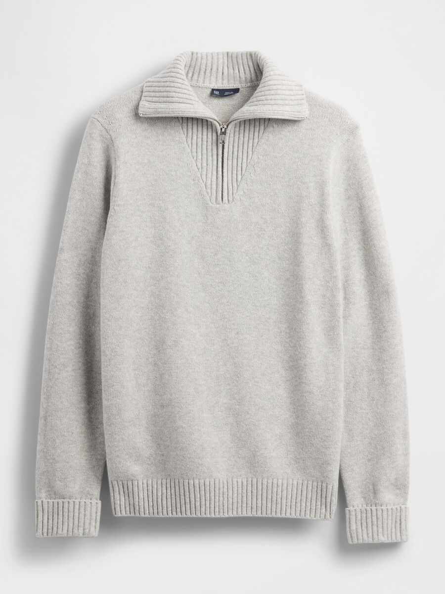 Maglione grigio con zip Uomo_4