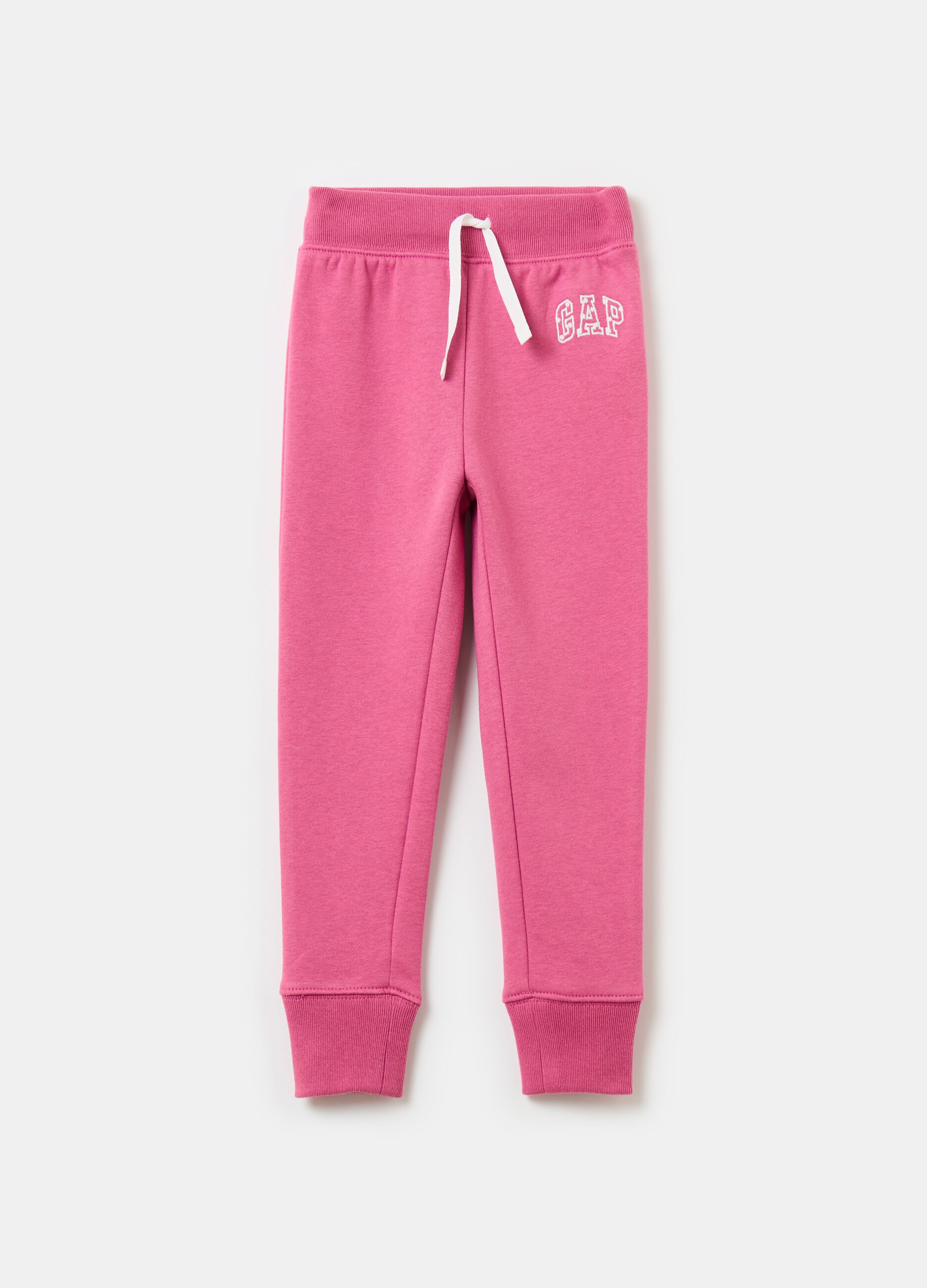 Joggers con ricamo logo e fiorellini