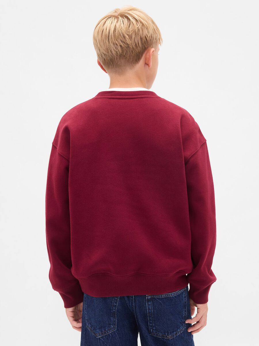 Felpa rossa girocollo Bambino_2