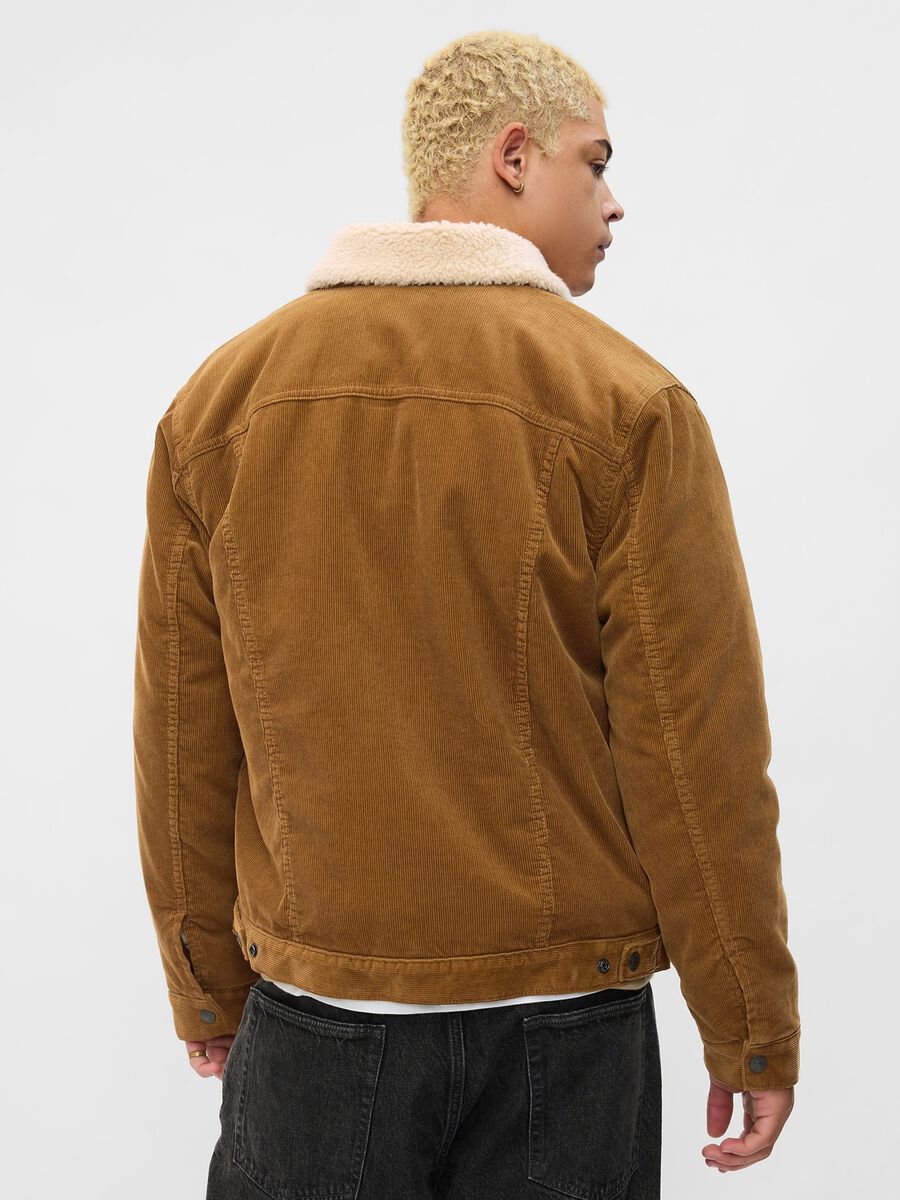 Short corduroy jacket with sherpa lining Man_2