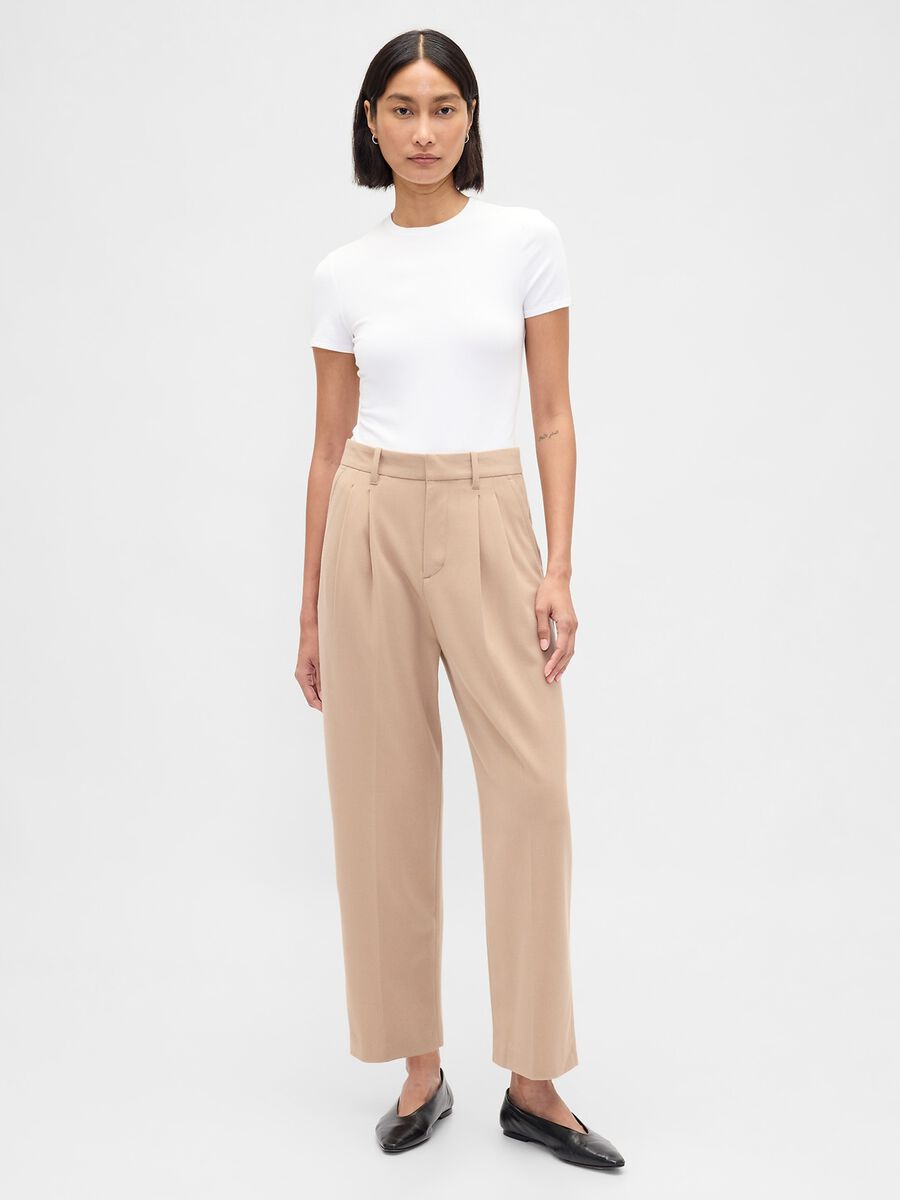 Pantaloni beige elasticizzati Donna_0