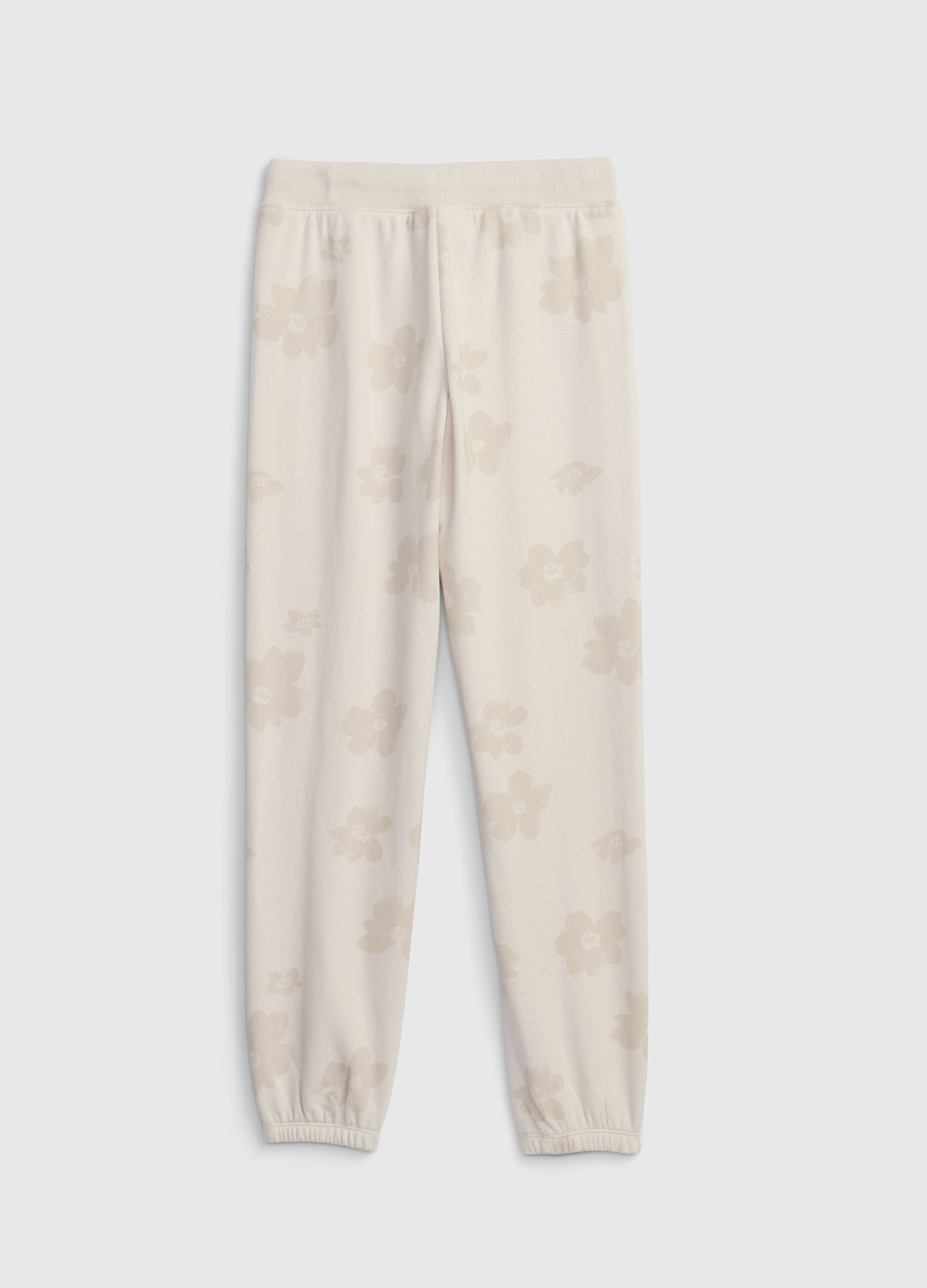 Joggers with floral print and logo_1