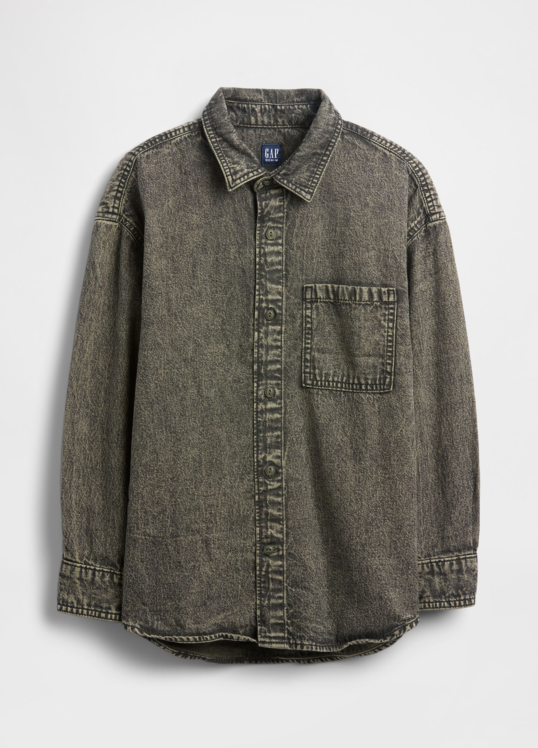 Green Long Sleeve Cotton Shirt_3