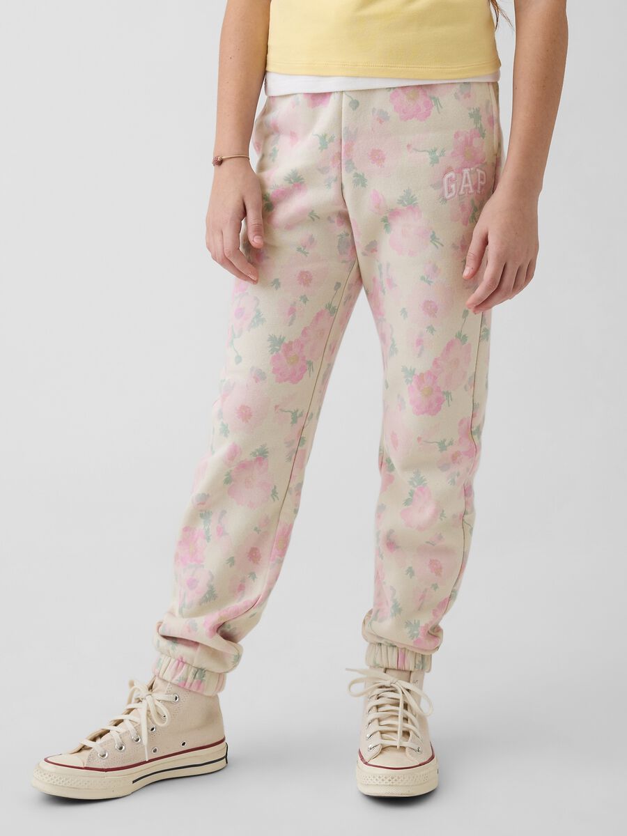 Pantaloni in misto cotone multicolor da ragazza con motivo floreale Bambina_2