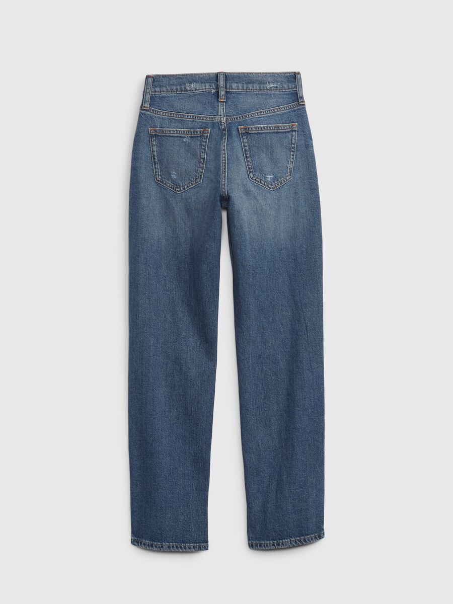 Straight-fit jeans with abrasions Girl_1