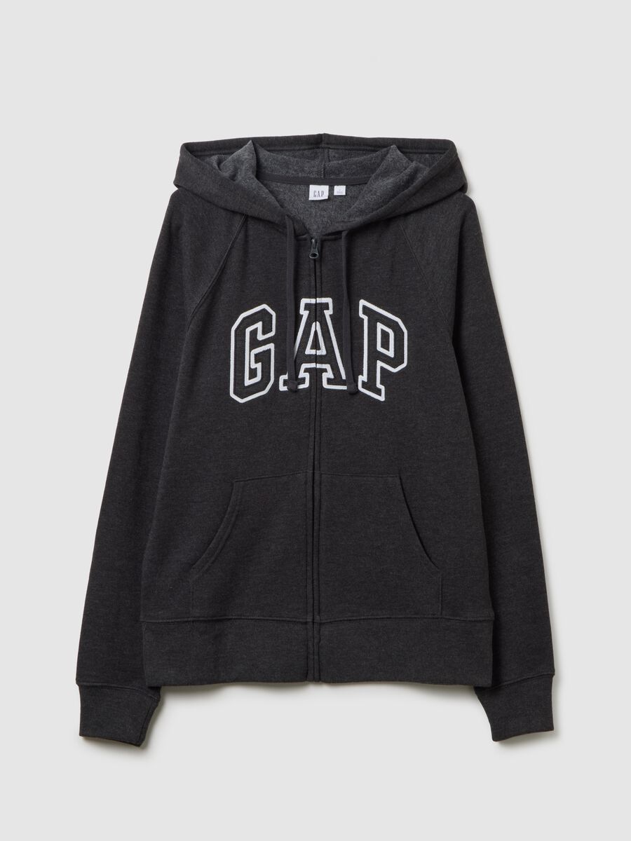 Full-zip con cappuccio ricamo logo Donna_2