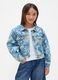 Giacca denim multicolor con fiori_1