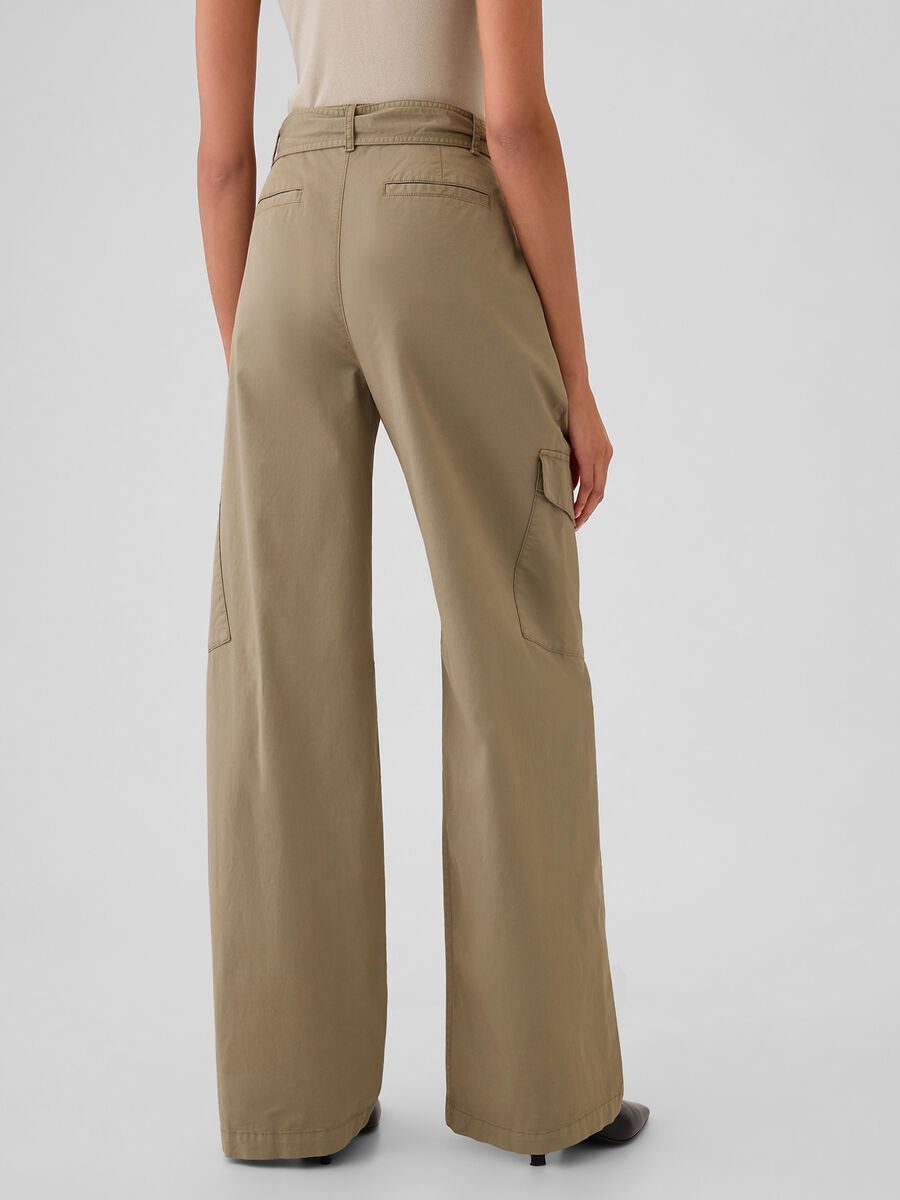 Pantalone cargo in twill stretch con cintura Donna_2