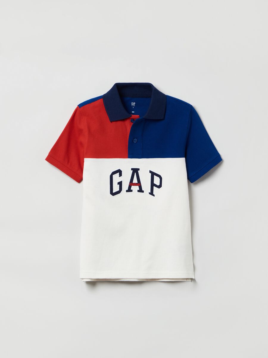Colour block polo shirt with embroidered Athletic logo Boy_0