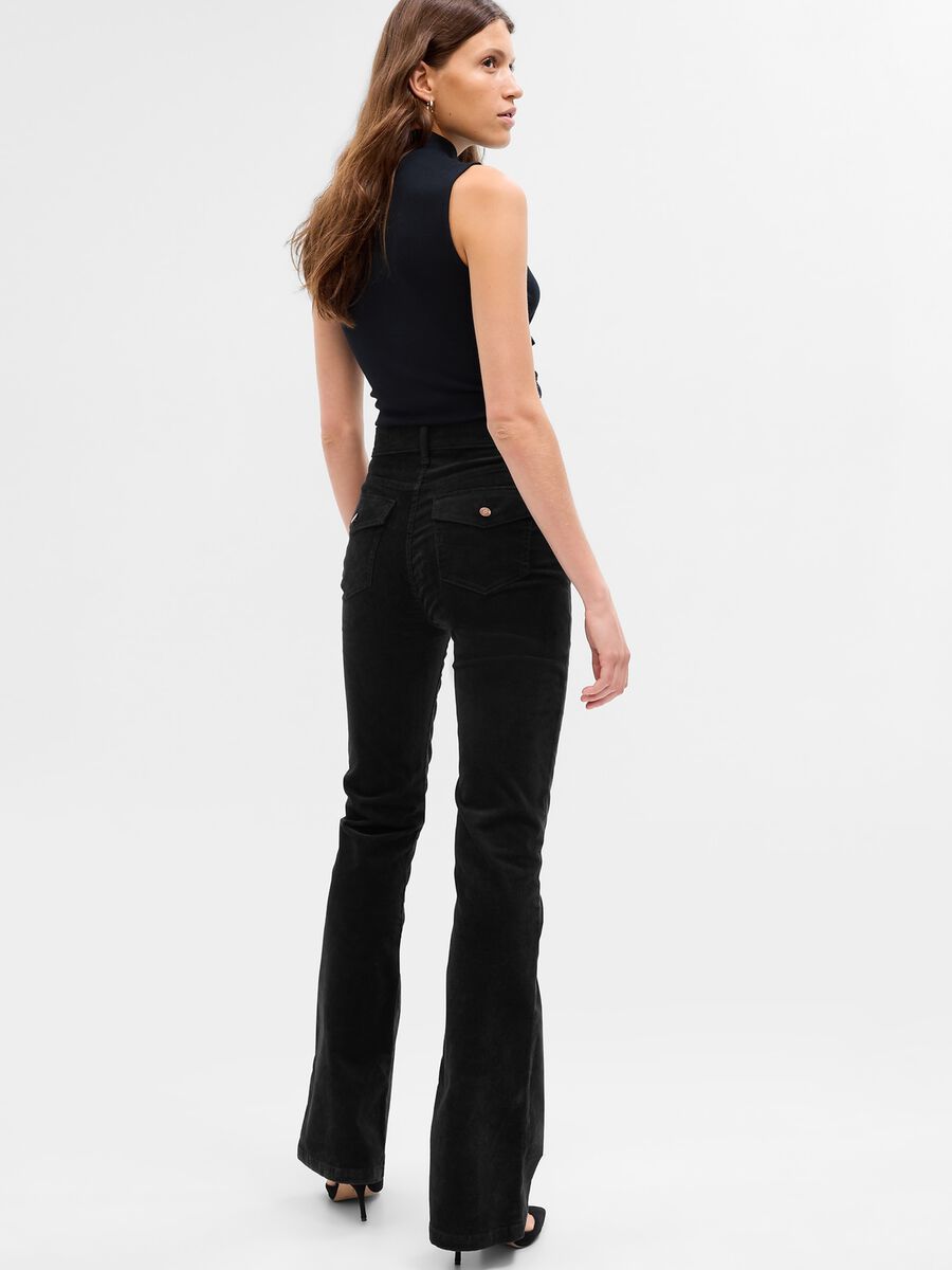 Pantaloni flare fit in corduroy Donna_1