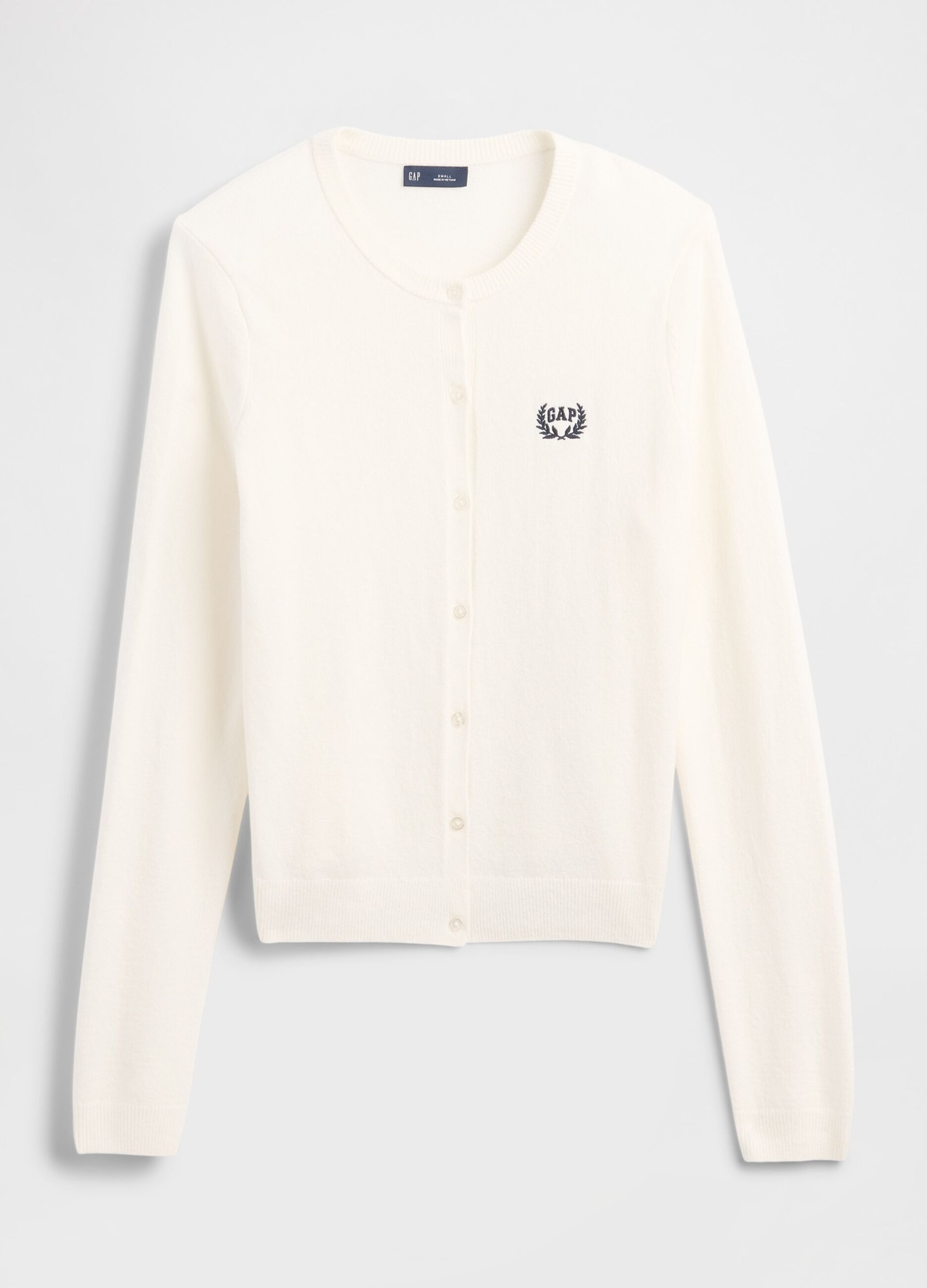 Cardigan con bottoni e logo