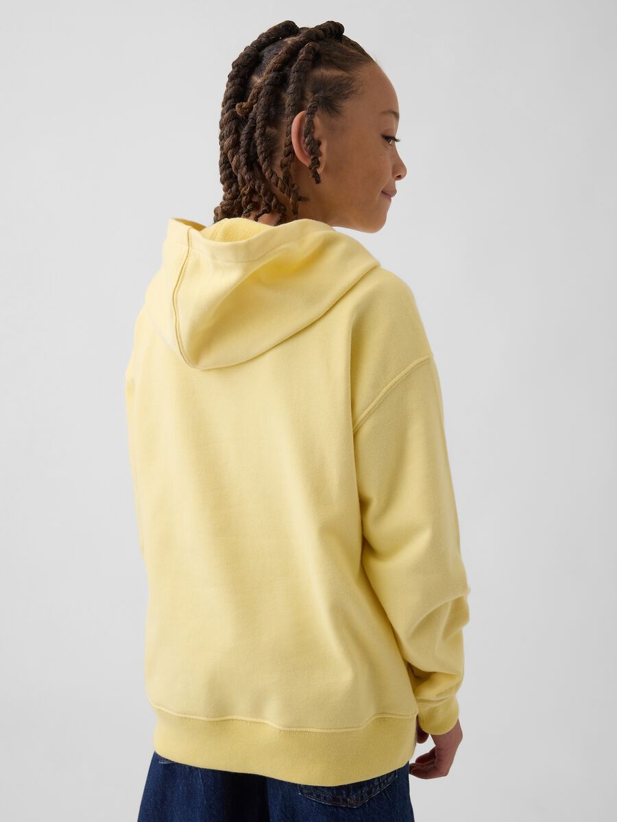Felpa in misto cotone gialla da bambino regular fit con logo Bambino_2