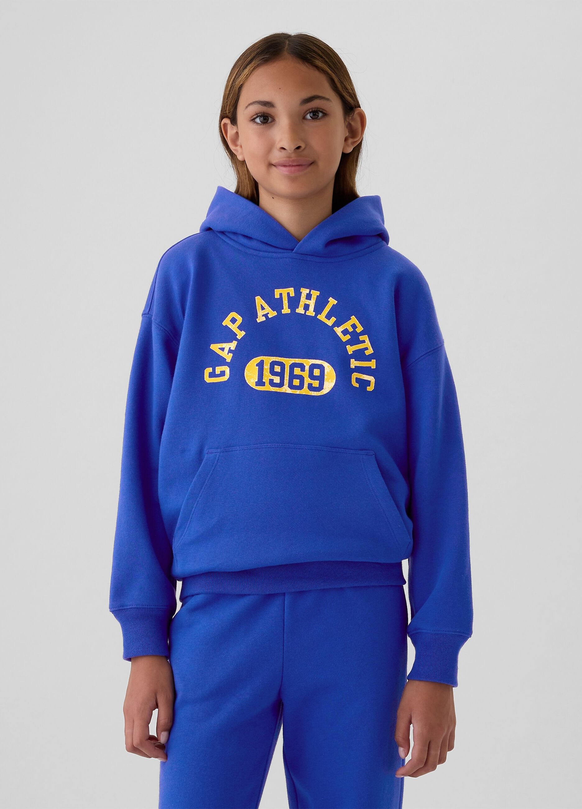 Felpa con cappuccio stampa logo Athletics_2