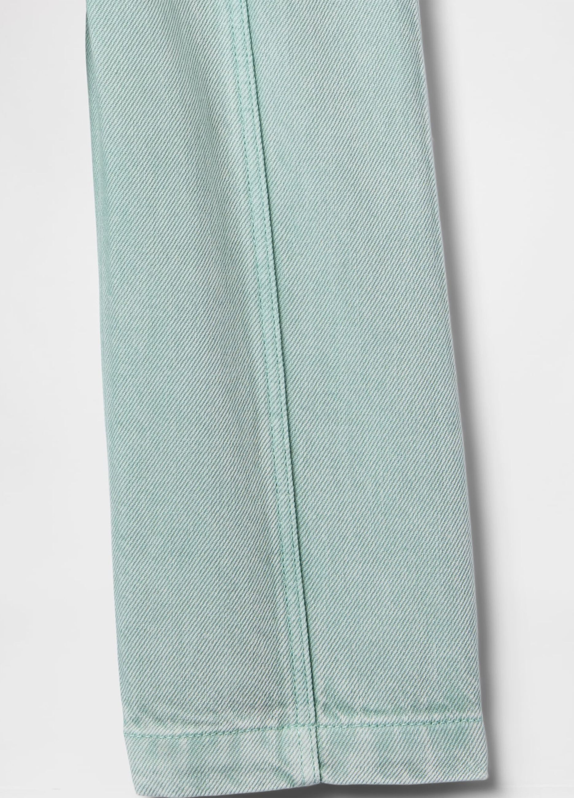 Pantaloni wide leg in denim verde per bambina_3