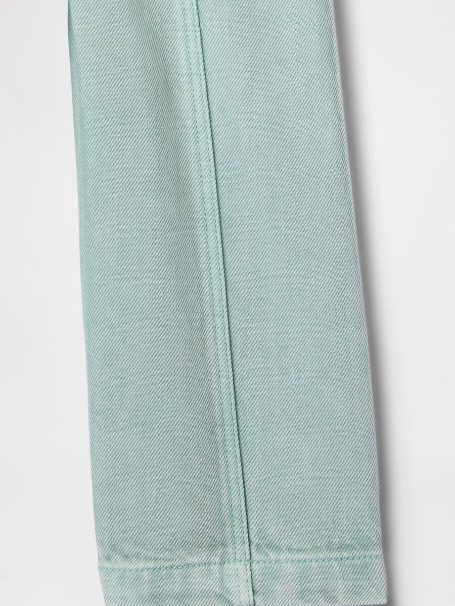 Pantaloni wide leg in denim verde per bambina Bimba_3