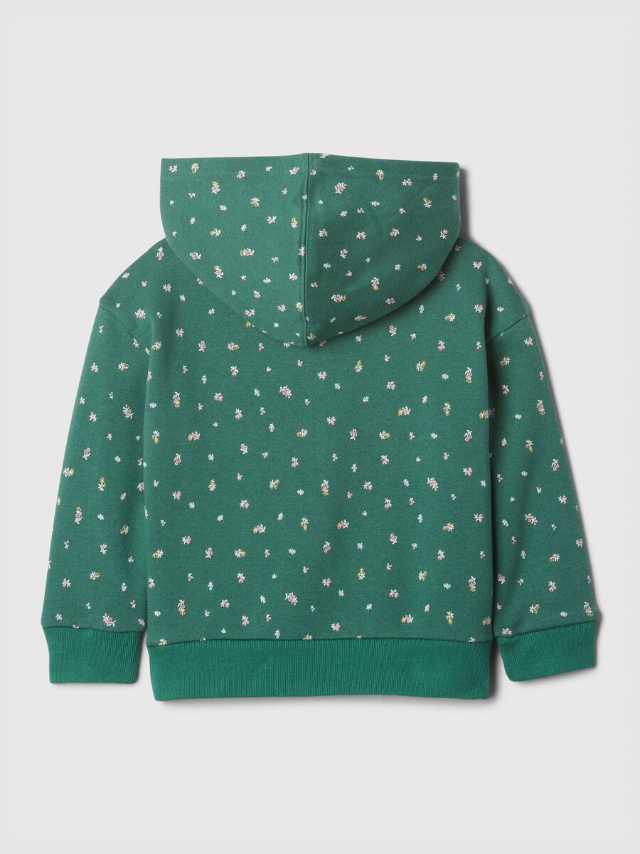 Full-zip floral hoodie with embroidered logo Baby Girl_1