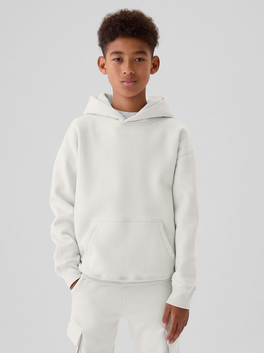 Felpa con cappuccio tinta unita Unisex_3