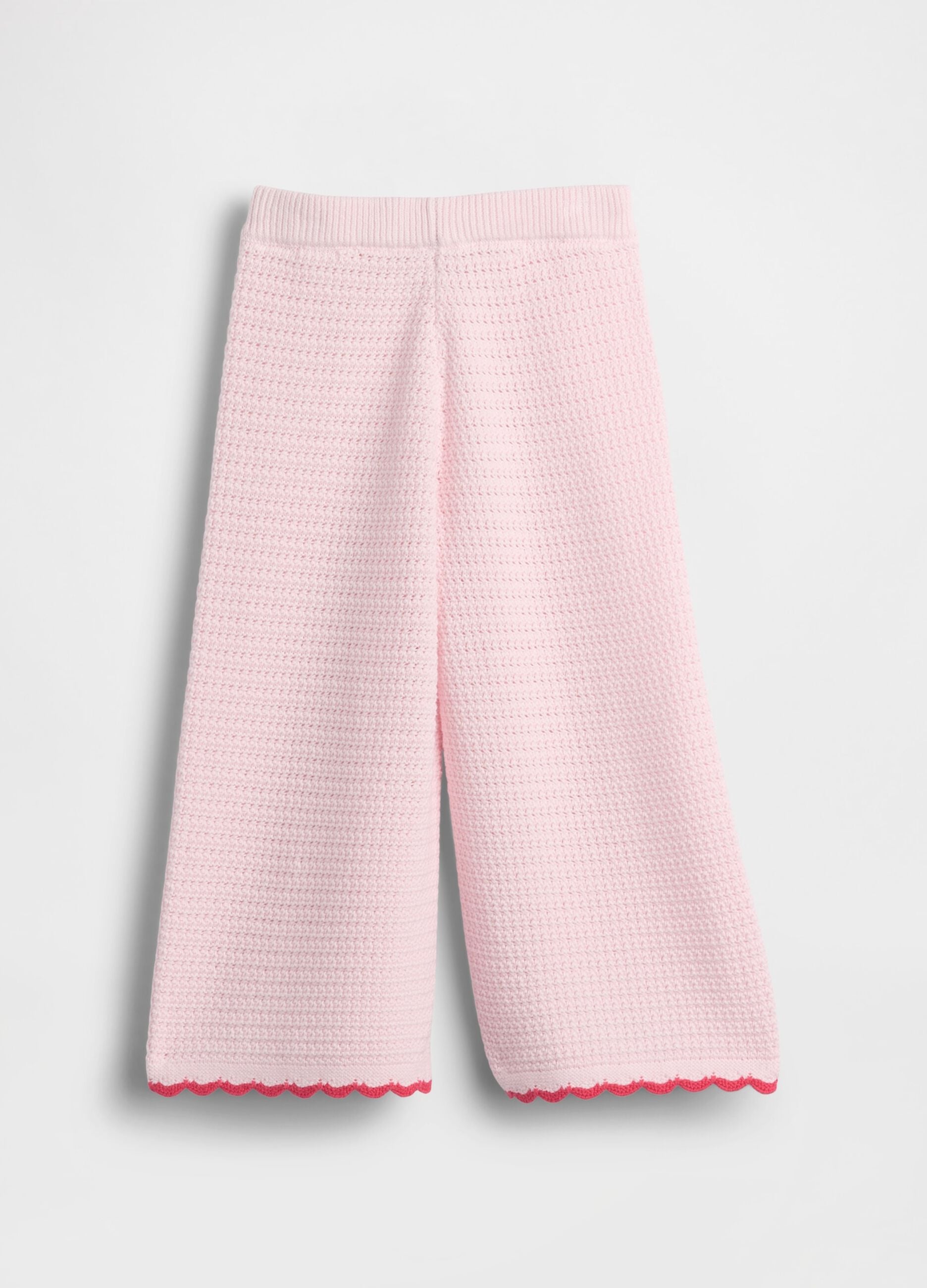 Pantaloni wide leg in puro cotone con lavorazione traforata