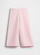 Pantaloni wide leg in puro cotone con lavorazione traforata_1