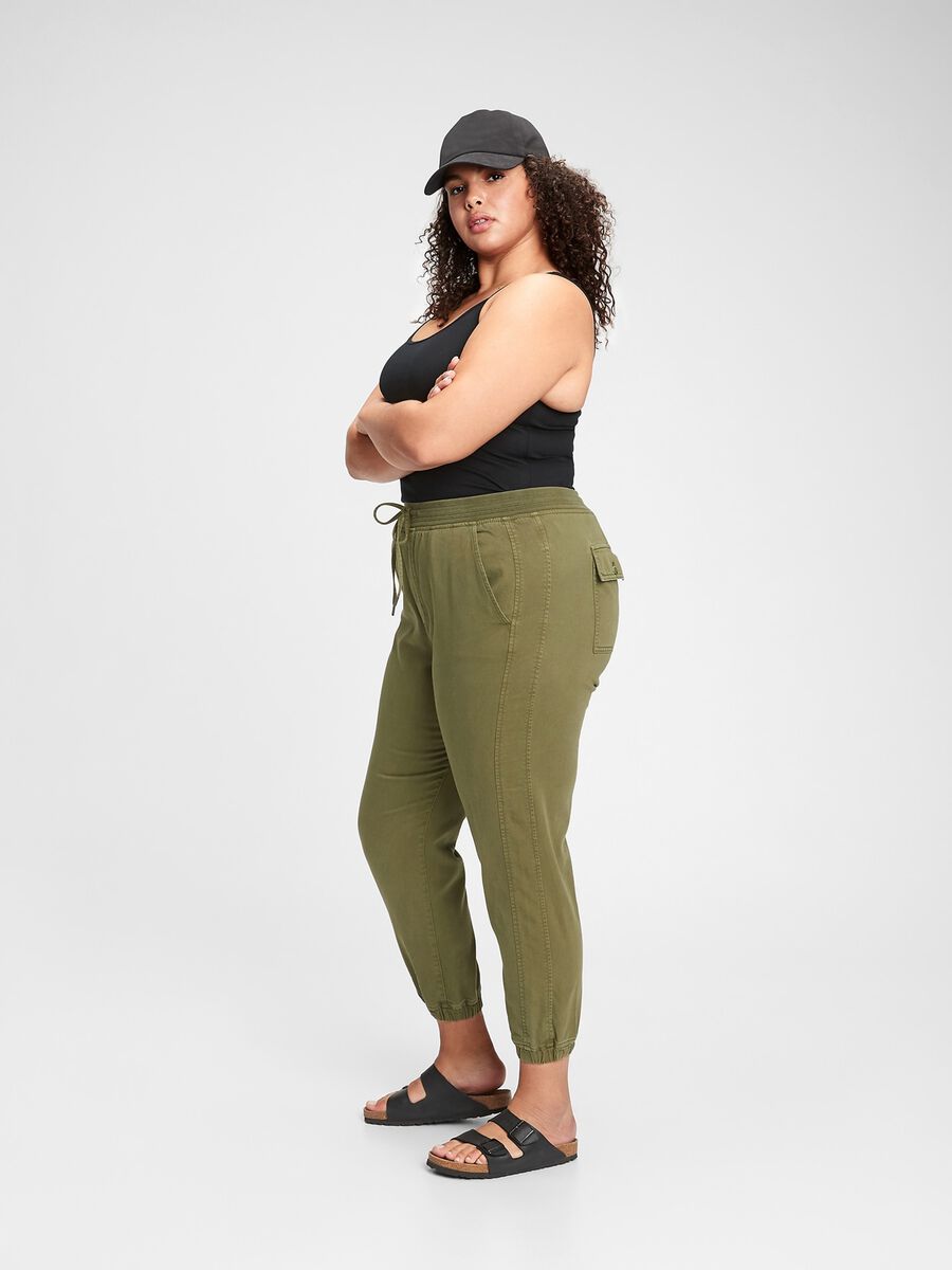 Joggers in tela con coulisse Donna_2