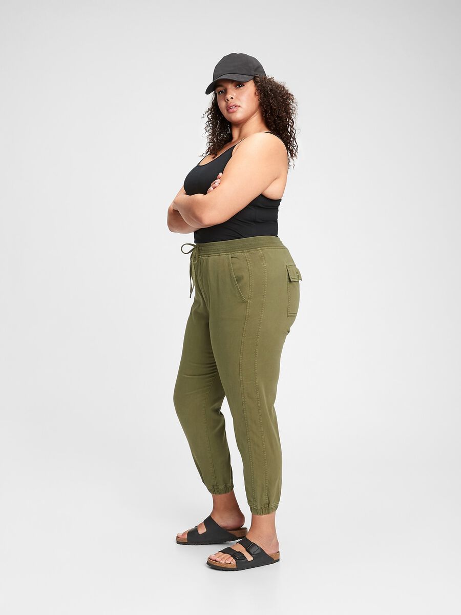 Canvas joggers with drawstring Woman_2