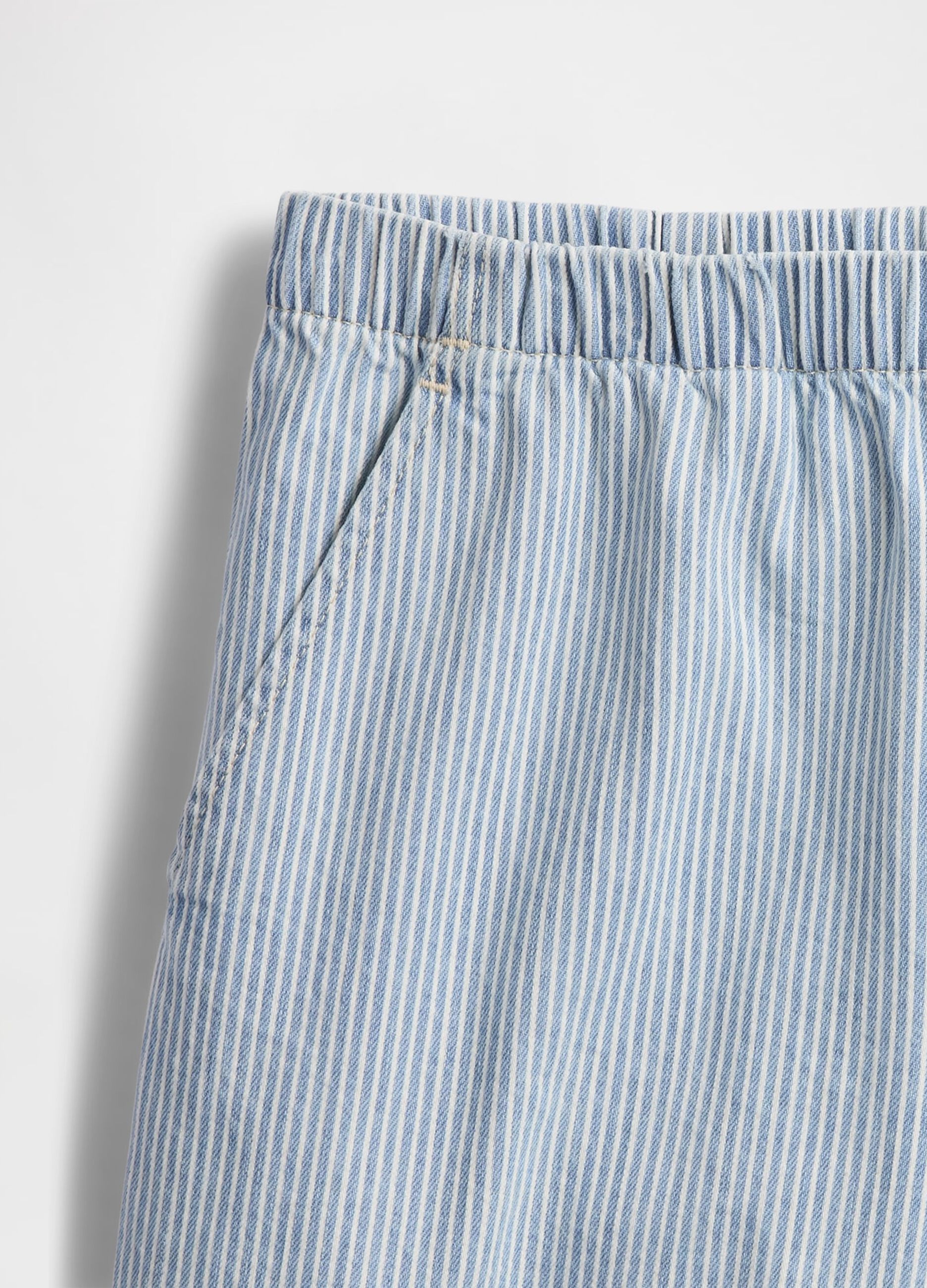 Shorts a righe in denim azzurro_7