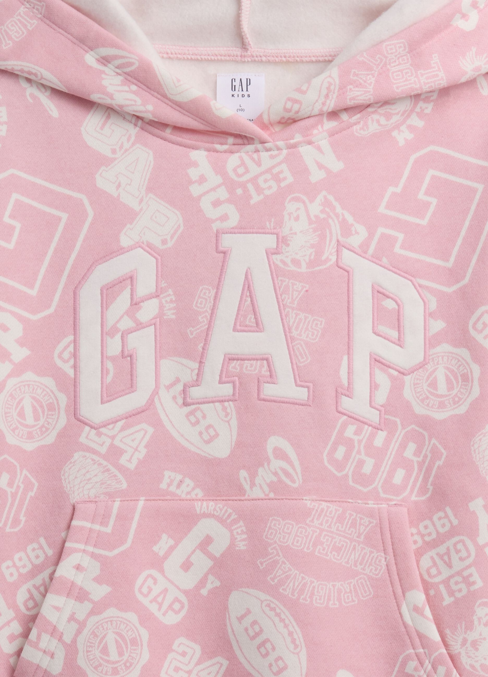 Felpa rosa con cappuccio e stampa GAP_1