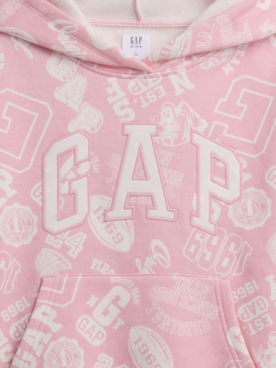 Felpa rosa con cappuccio e stampa GAP Bambina_1