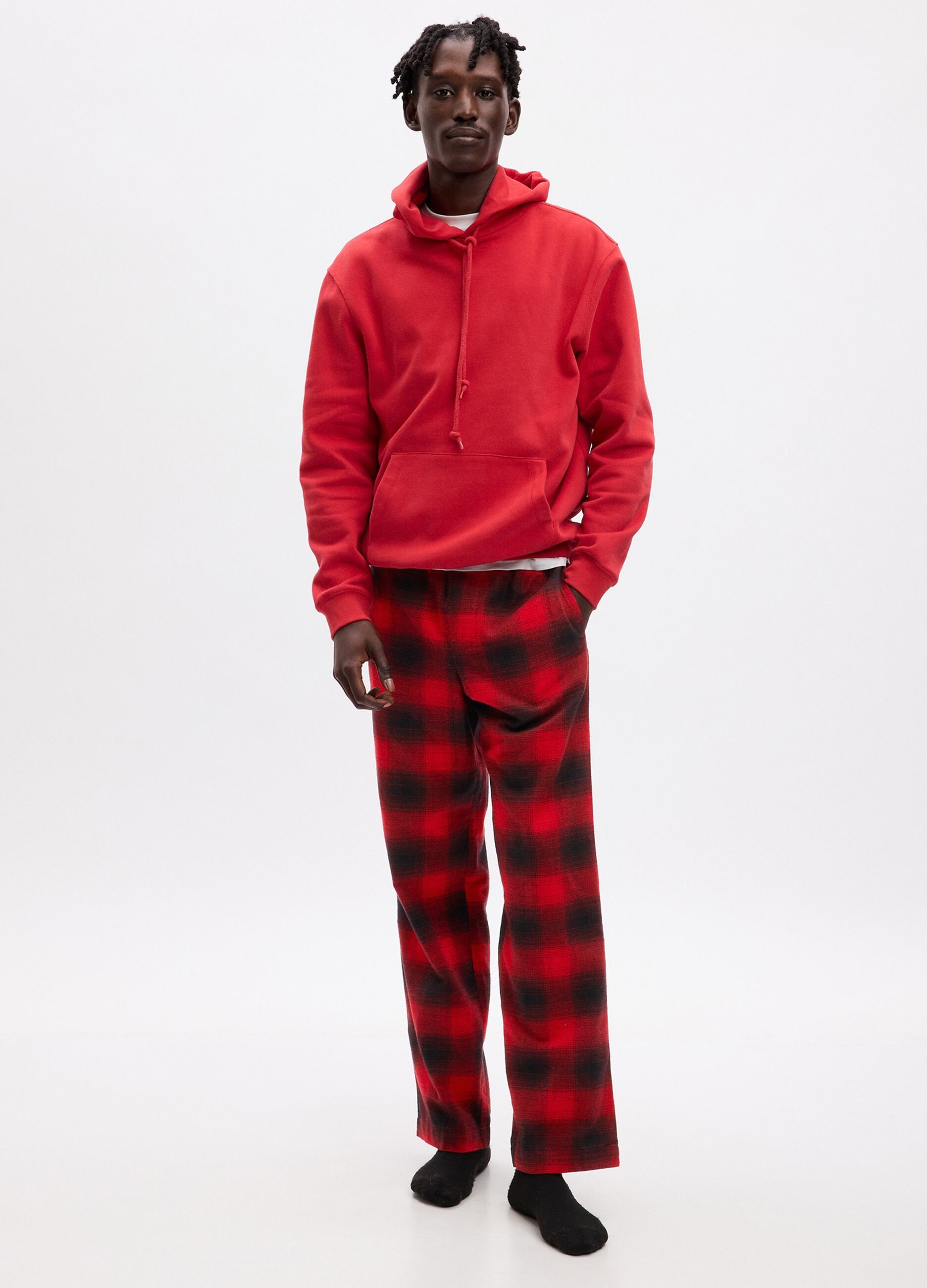 Flannel pyjama trousers with print