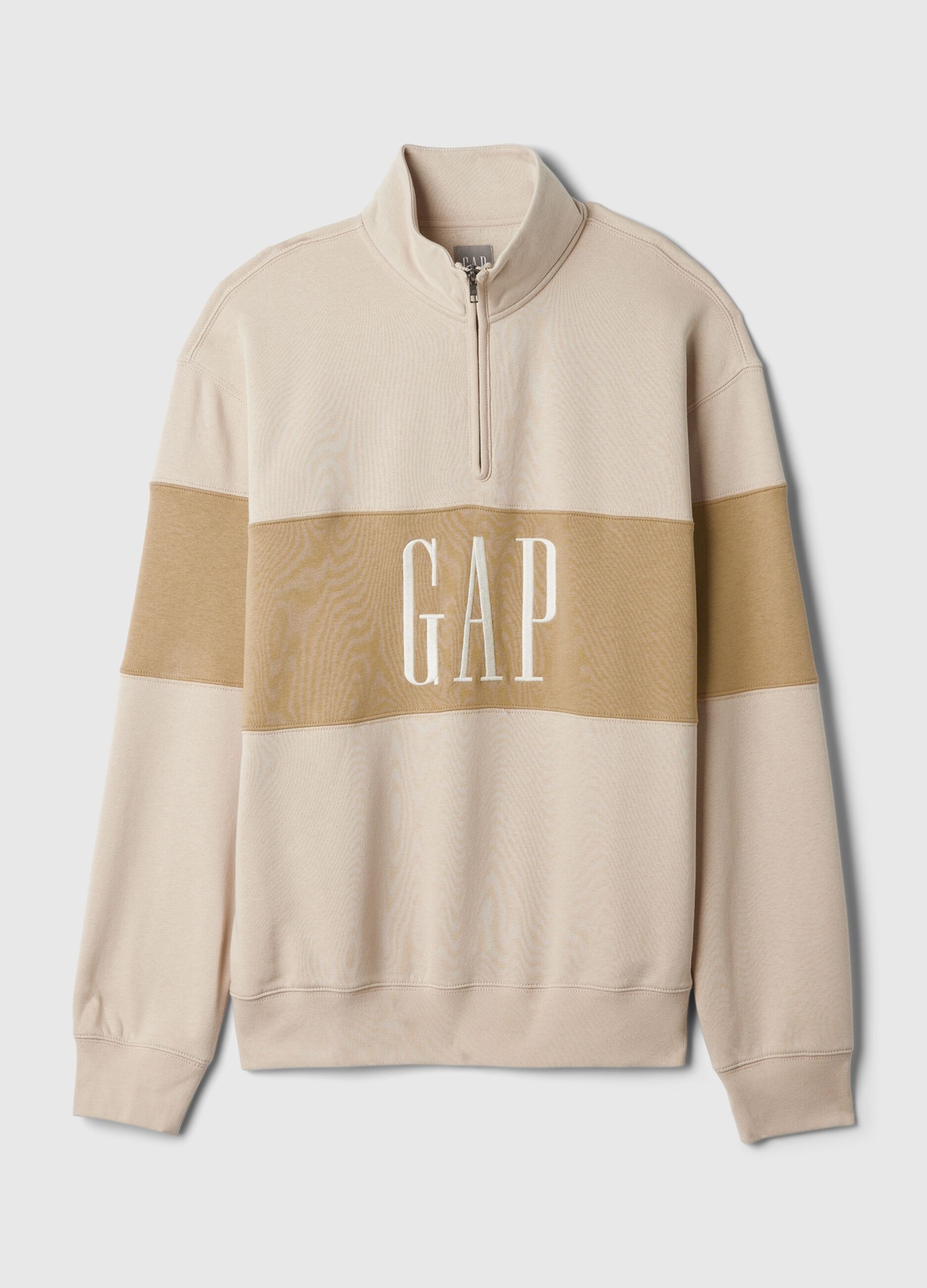 Felpa half-zip colorblock con ricamo logo_4