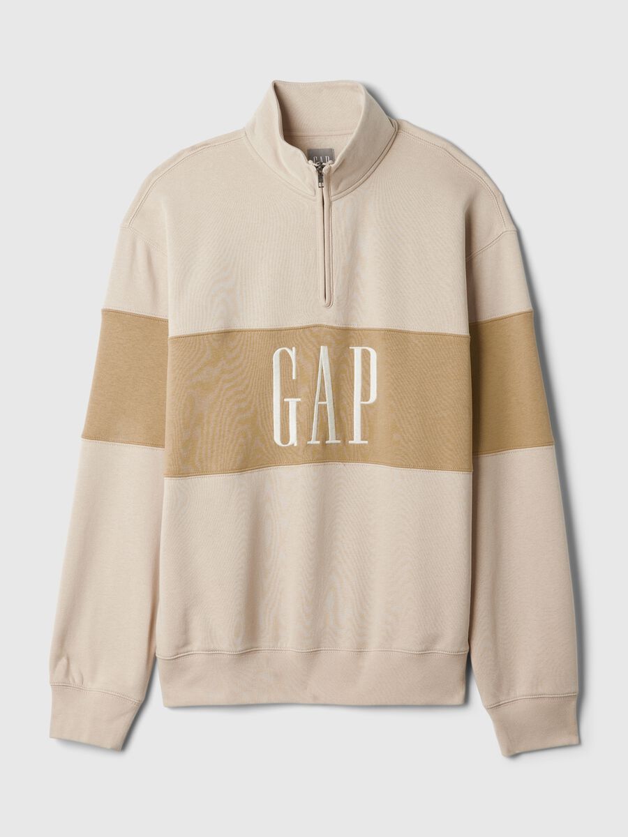 Felpa half-zip colorblock con ricamo logo Uomo_4