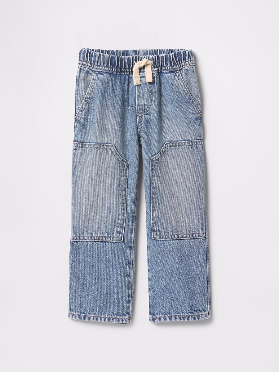 Light blue Lyocell denim trousers for kids GAP Kids Baby Boy_1