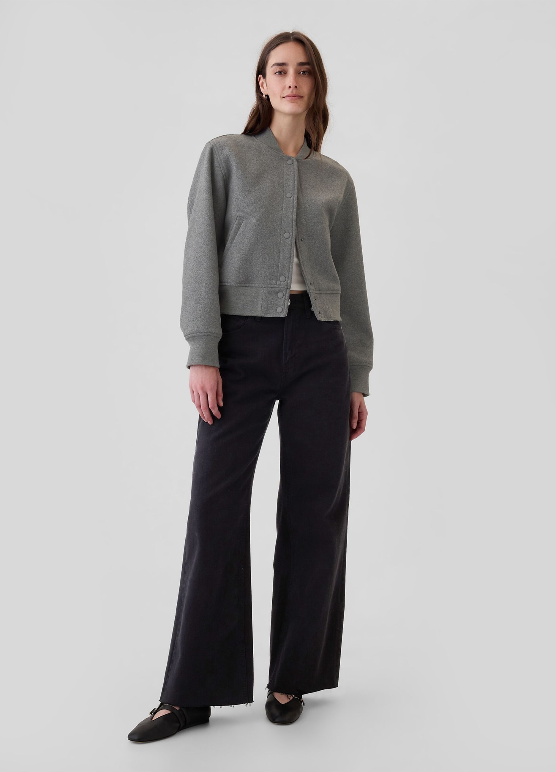 Bomber jacket in mélange wool blend_1
