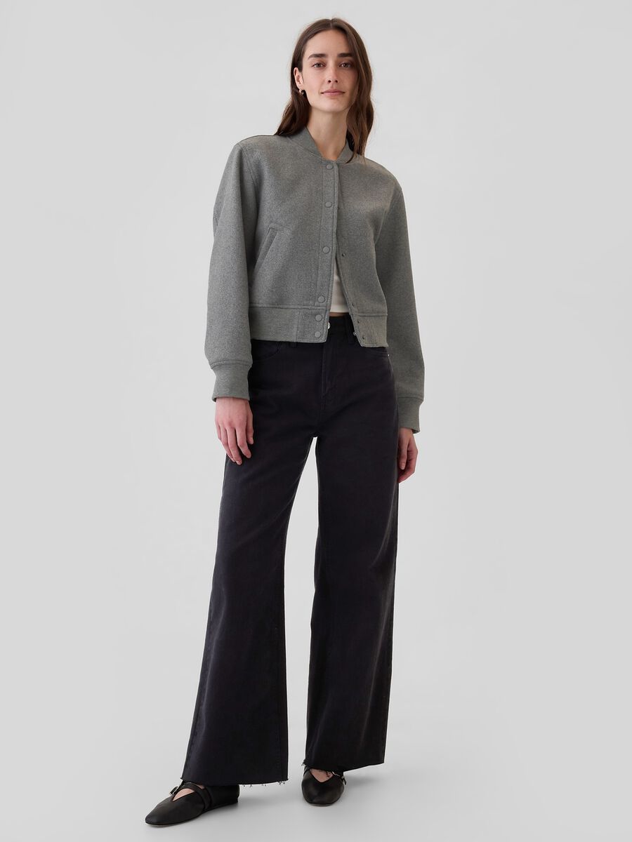 Bomber in misto lana mélange Donna_1