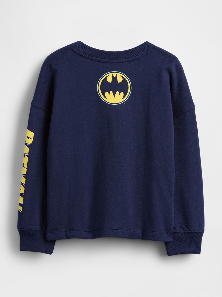Maglia blu a maniche lunghe con grafica Batman Bimbo_1