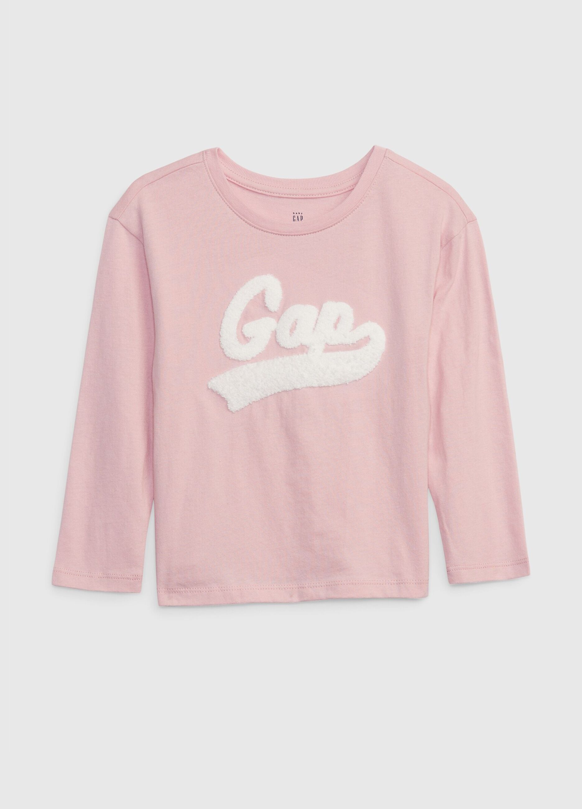 T-shirt con logo bouclé