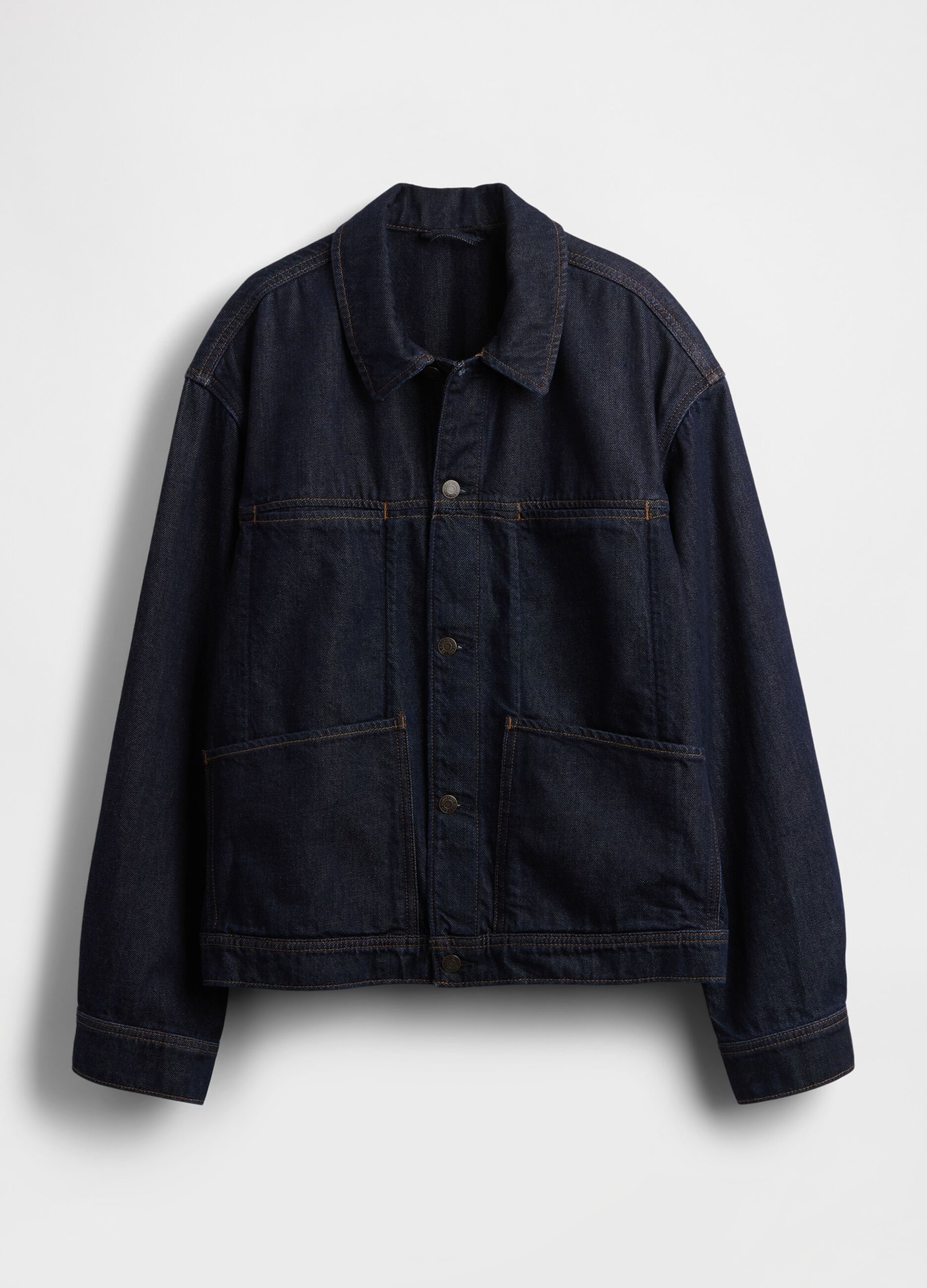 Giacca di jeans blu in cotone e Lyocell_5